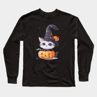 Pumpkin Cat Long Sleeve T-Shirt